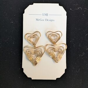 Gold Heart Earrings by McGee Designs